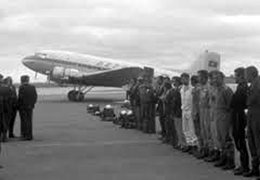 Chegada histórica de aeronave